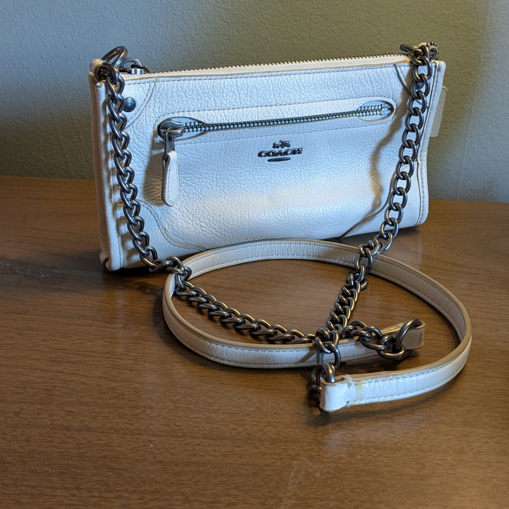 Coach White Leather Crossbody Bag
